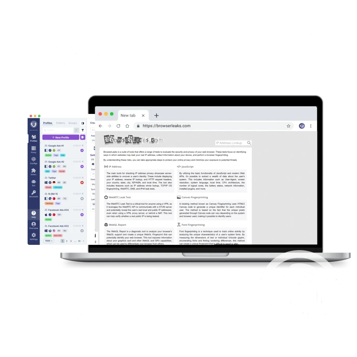 BrowserLeaks.com: anonymity check with Undetectable