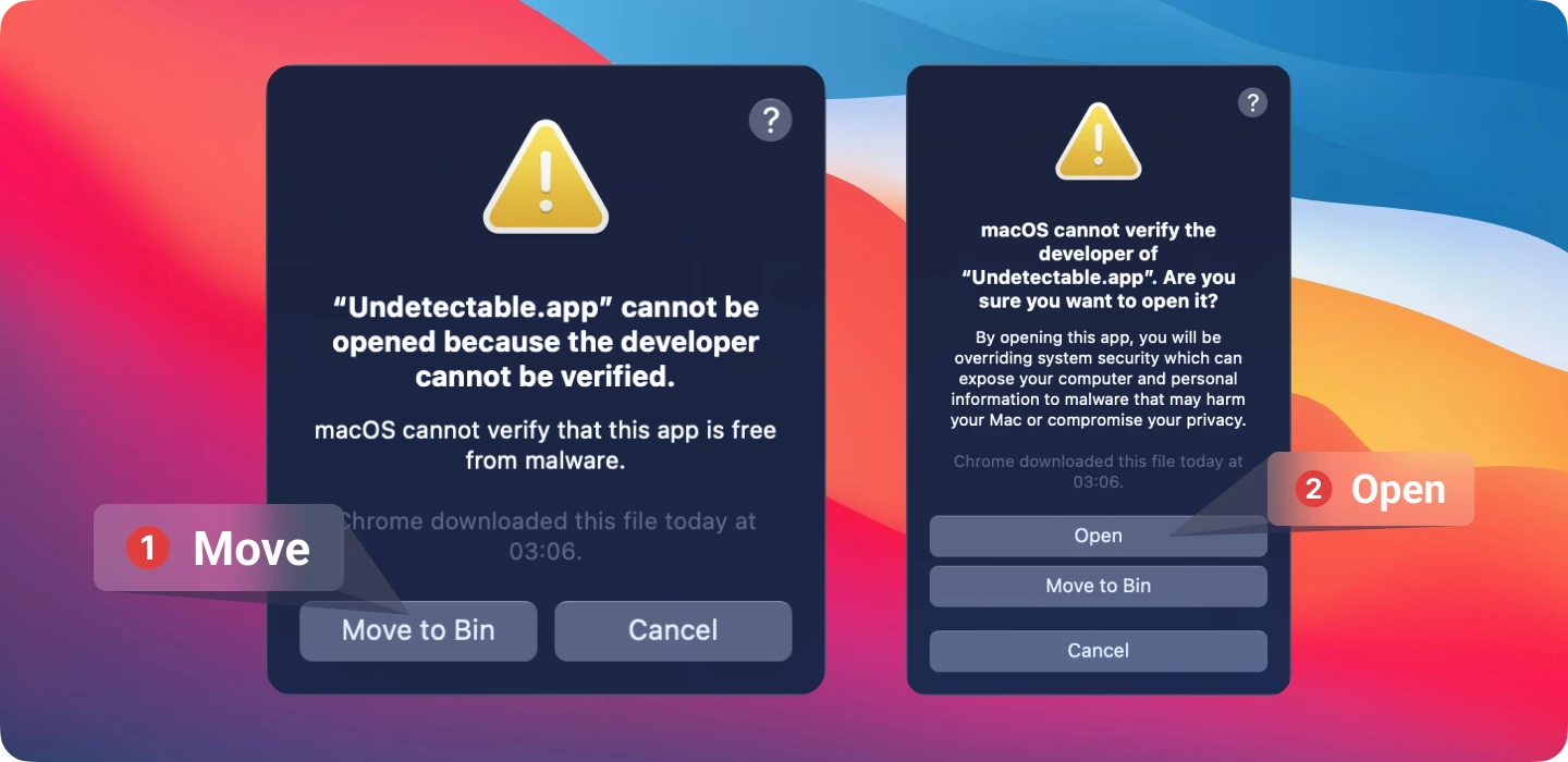 If the software does not launch on macOS
